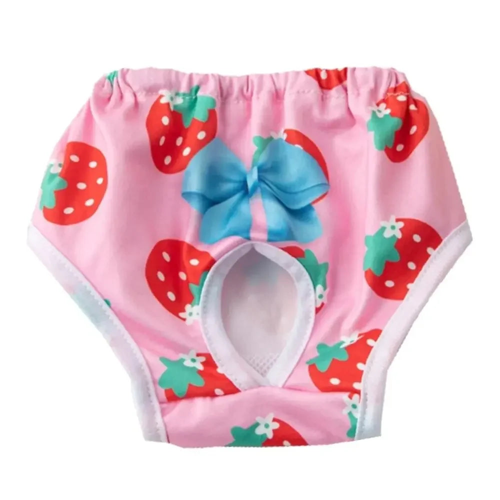 Washable Dog Physiological Pants | Cartoon Print Leakproof Dog Menstrual Pants | Breathable Cute Diaper