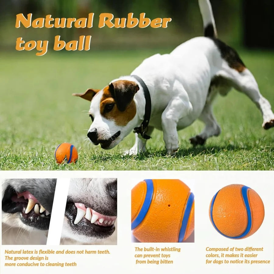 Dog Toy Bouncy Bite Resistant Solid | Rubber Chewing Toy for Outdoor Throwing and Retrieve,Without Battery