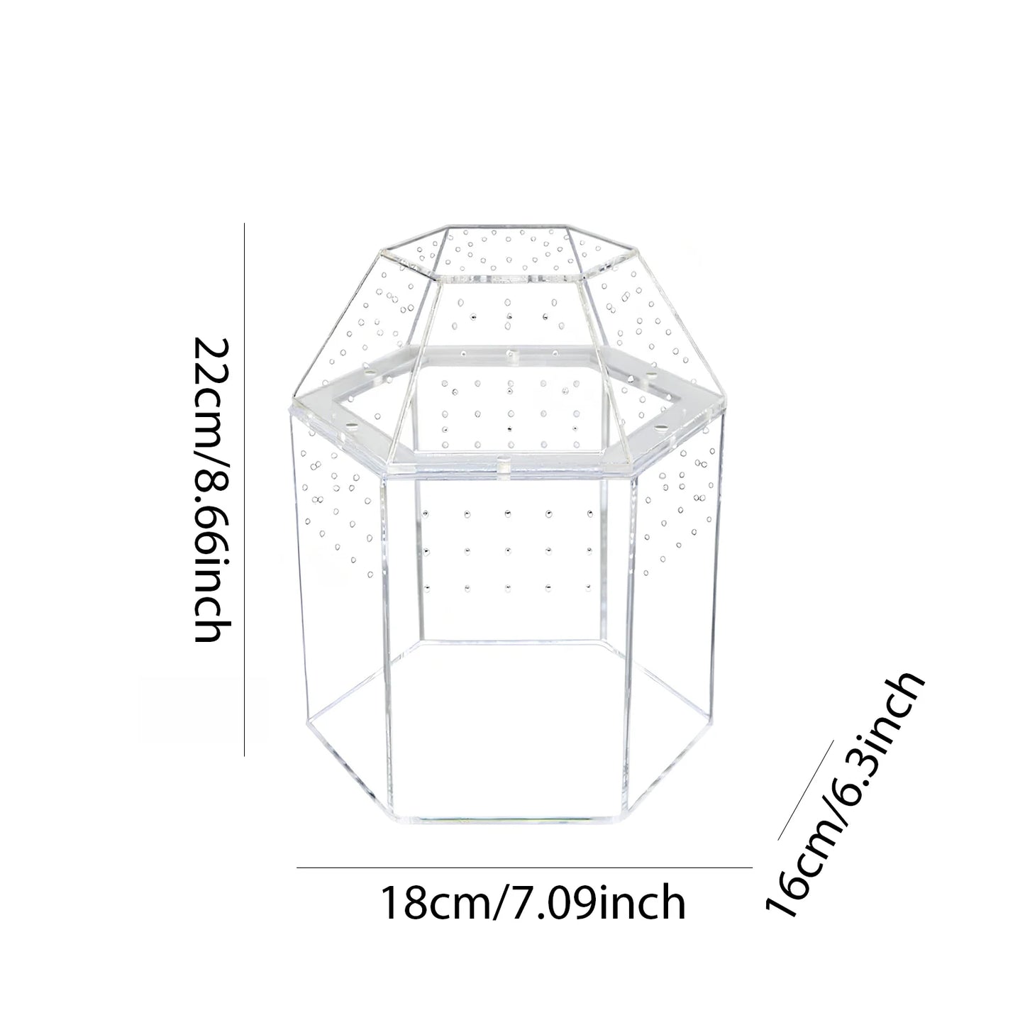 Jumping Spider Enclosure Acrylic Terrarium Habitat All-Side Ventilation, Reptile Breeding Box, Ventilated for Frog, Crickets, Snails