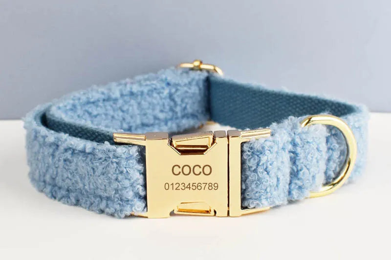 Luxury Personalized Dog Collar Harness Leash set custom,  Logo detachable dog bow tie collar leash diy
