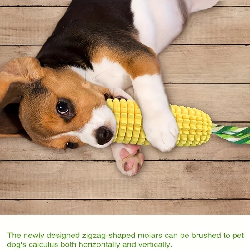 Indestructible Heavy-Duty Rubber Bone Corn Grain Texture for Medium Large Dogs Puppies Powerful Chewers Dental Care