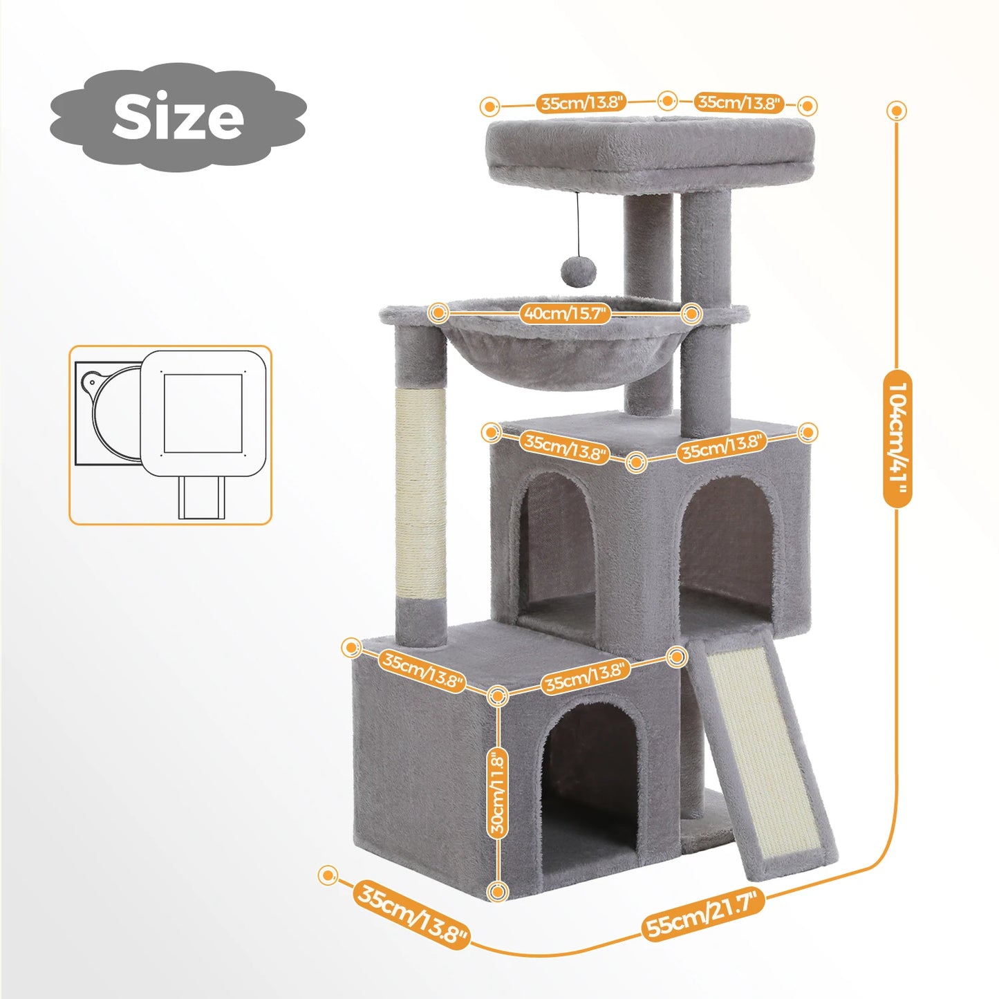 Large Cat Tree for Indoor Cats Multi-Level Tower with Spacious Condos Sisal Scratching Pad House Accessories Cat Toys