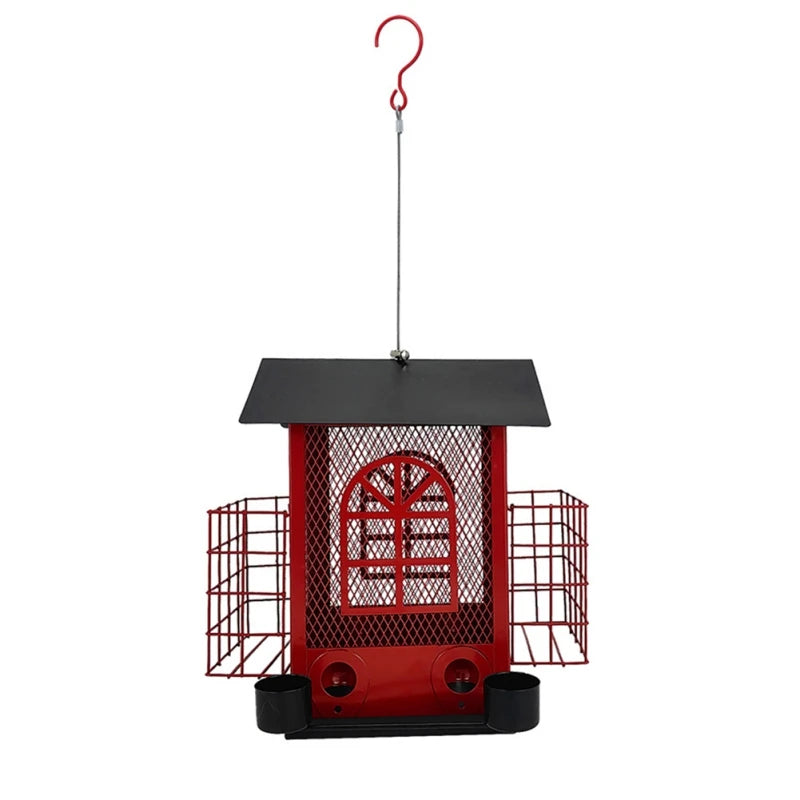 Washable Metal Hanging Bird Feeder | Multi-functional Squirrel Proof House-shaped | Bird Feeder Garden Decorations
