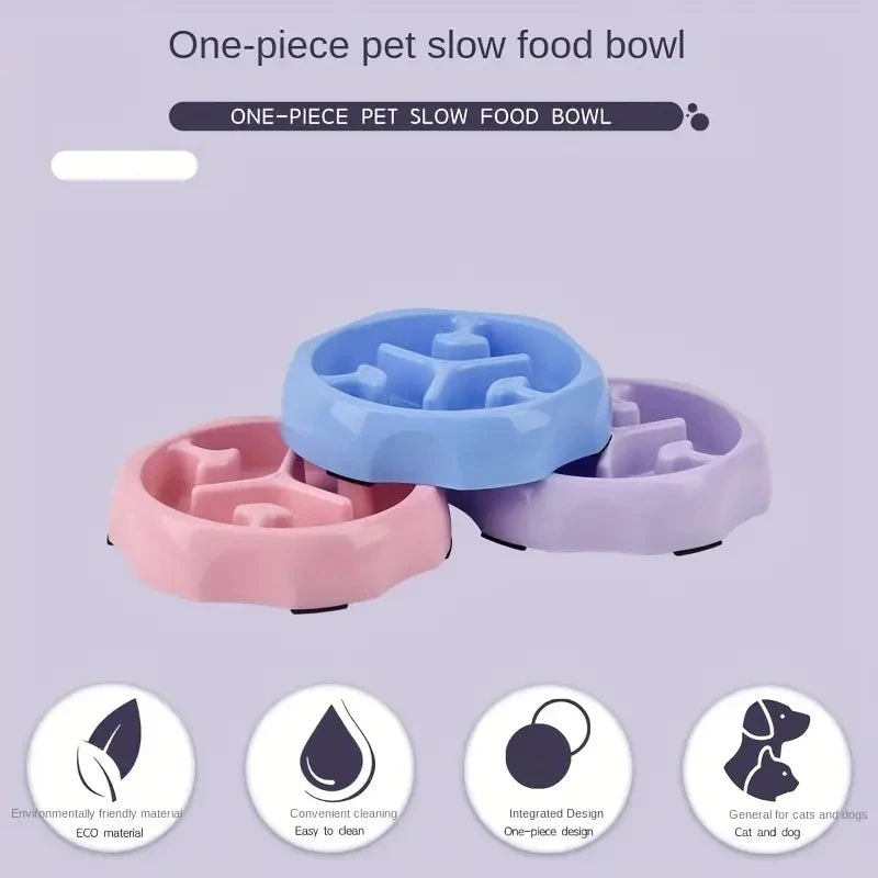 Slow Feeder  Bowl Anti-choking Plastic Dog and Cat Puzzle Food Bowl, For Anxiety Relief