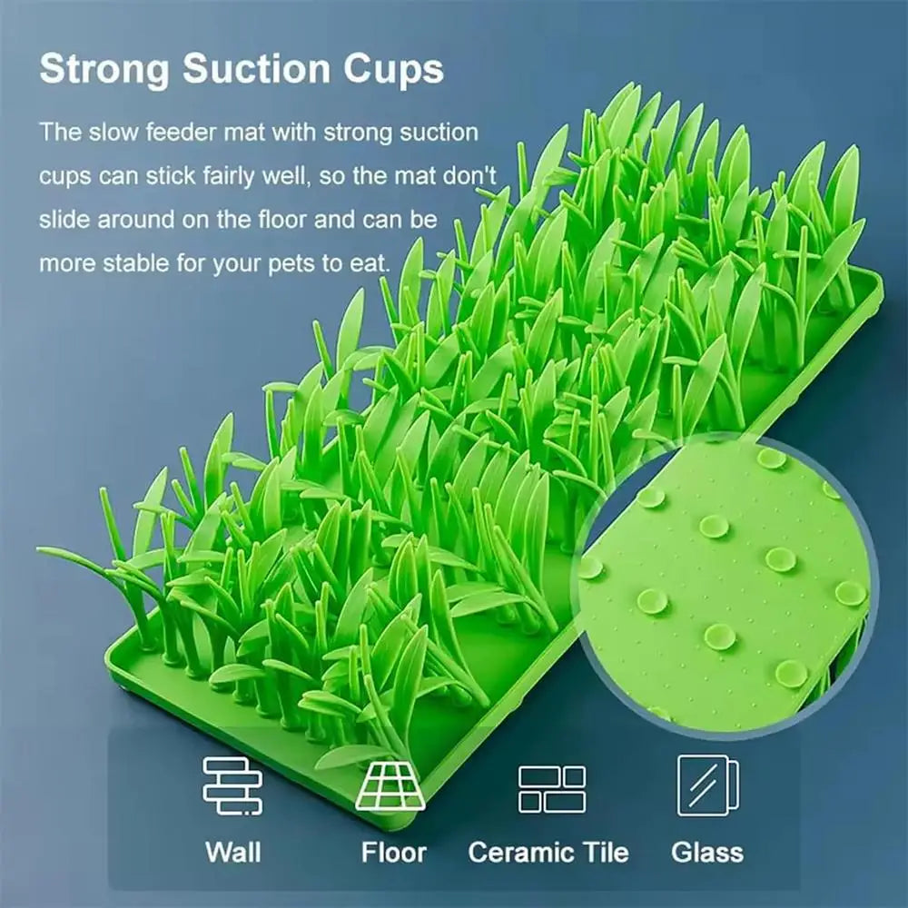 Pets slow feeder Silicone Grass Mat Dogs Snuffle Pad, Cats Licking Pad Non-slip