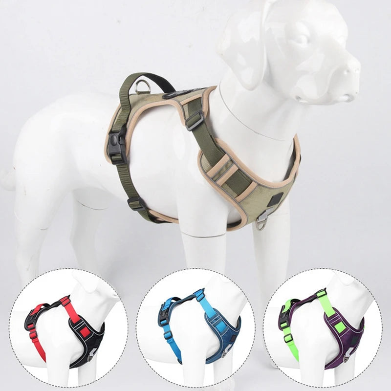Dog Harness Reflective Medium/Large Dogs | Tactical Vest Big 1680D Waterproof Oxford Cloth
