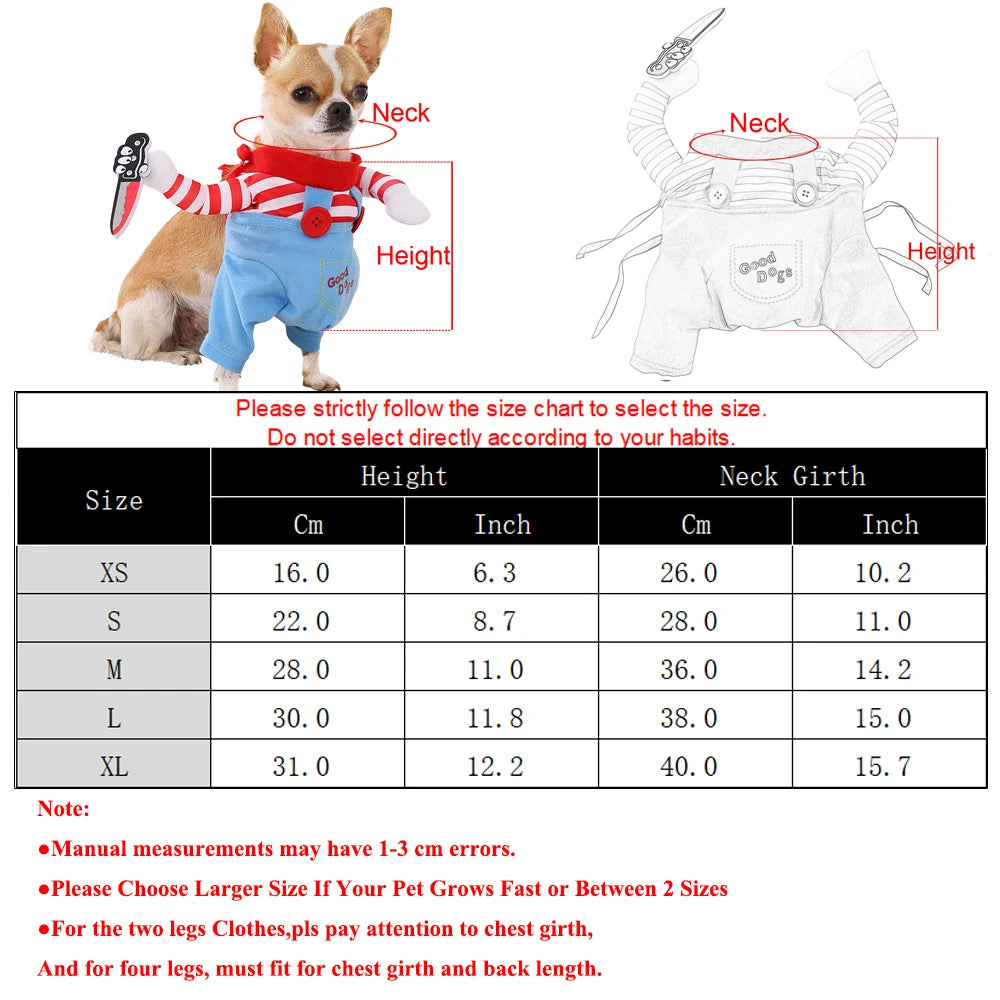 Halloween Funny Dog Clothes For Small/Medium/Large Dogs & Cat | Cosplay Dress Up  Pullover  Costume Party Outfits