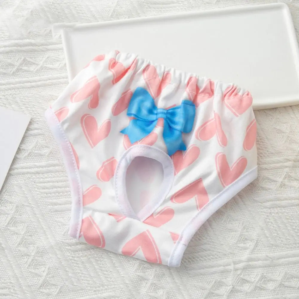 Washable Dog Physiological Pants | Cartoon Print Leakproof Dog Menstrual Pants | Breathable Cute Diaper