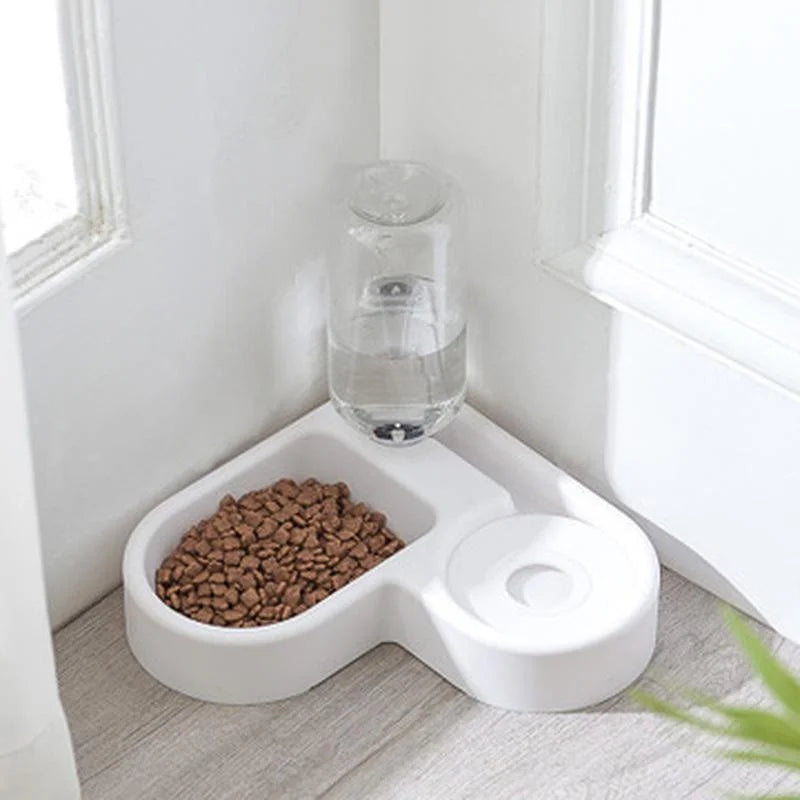 Automatic Pet Feeder & Water Bowl 500ml, Portable Slow Feeder Dish for Cat & Dog