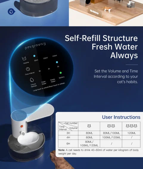 Smart Wireless Water  Dispenser Rechargeable Automatic | No Filter Needed For Cat And Dogs