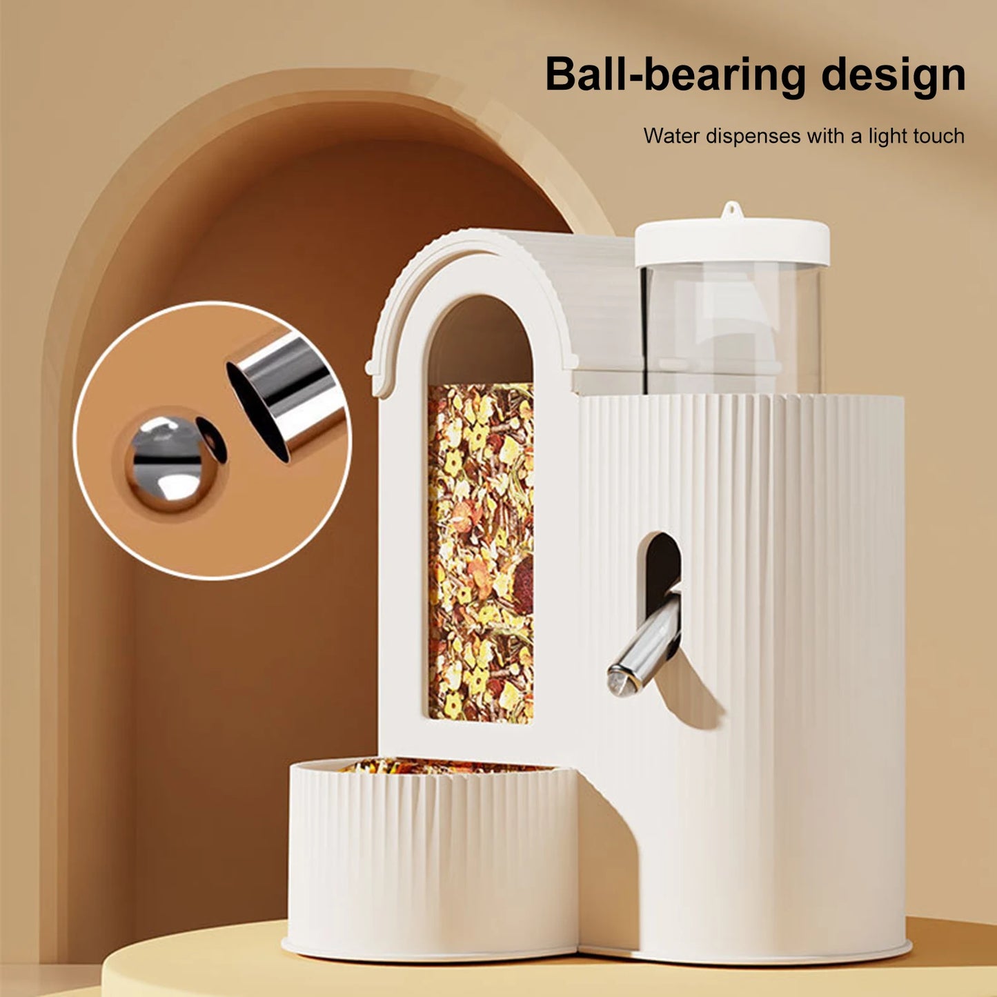 2-in-1 Automatic Food Bowl Large Capacity Hamster Feeder  No Drip for Hamster, Guinea Pig, Rat and Small Animals
