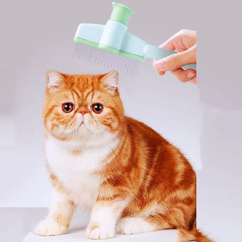 Dog and Cat Comb Hair Remover Self-cleaning, Massage  Brush One Click Combs for  Hair Knot