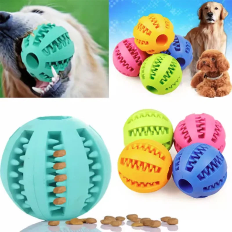 Interactive Rubber Ball | Puppy Chewing Toys | Tooth Cleaning Ball | Treat Feeder Silicone Toy For and Dogs