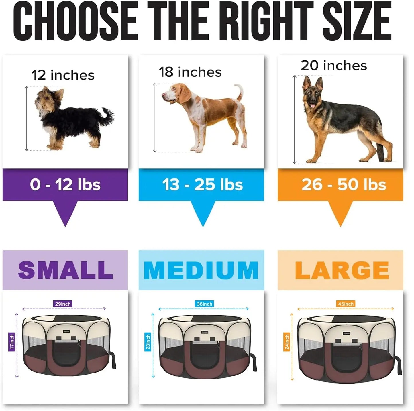 Portable Pet Playpen with Shade Cover & Travel Bag, Waterproof Dog/Cat Tent Includes Collapsible Bowl