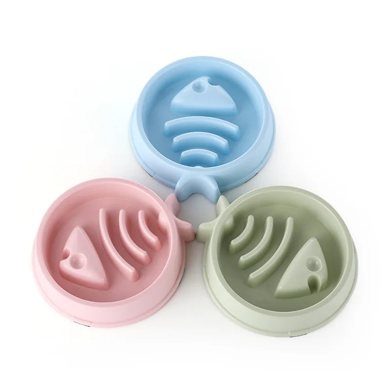 Pet Cat And Dog Slow Food Bowl, Anti-choking Thickened And Non-slip Multiple Colors and Shapes