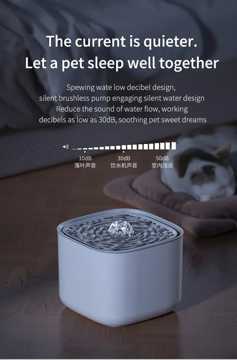3L Cat Water Fountain Auto Recirculate Filter | Large Capacity | USB Electric Mute Cats Water Dispenser