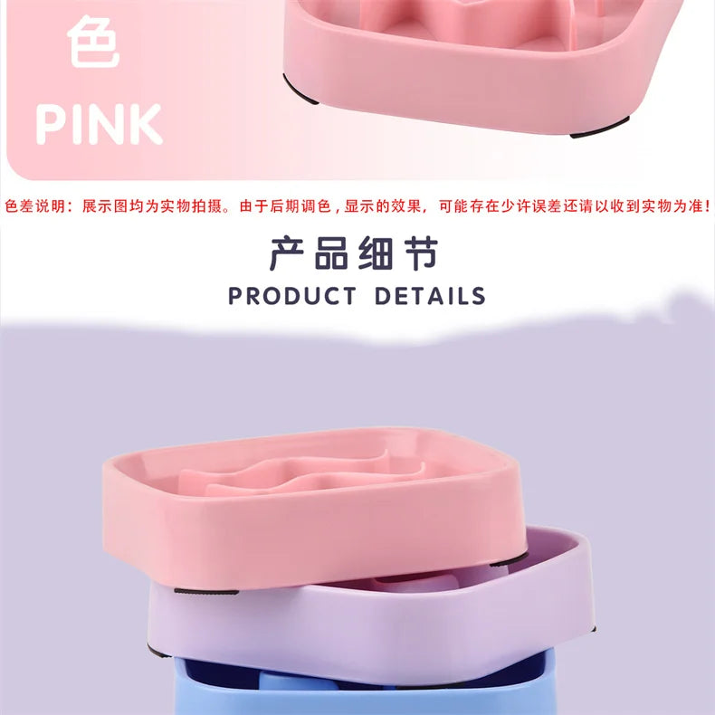 Slow Feeder  Bowl Anti-choking Plastic Dog and Cat Puzzle Food Bowl, For Anxiety Relief