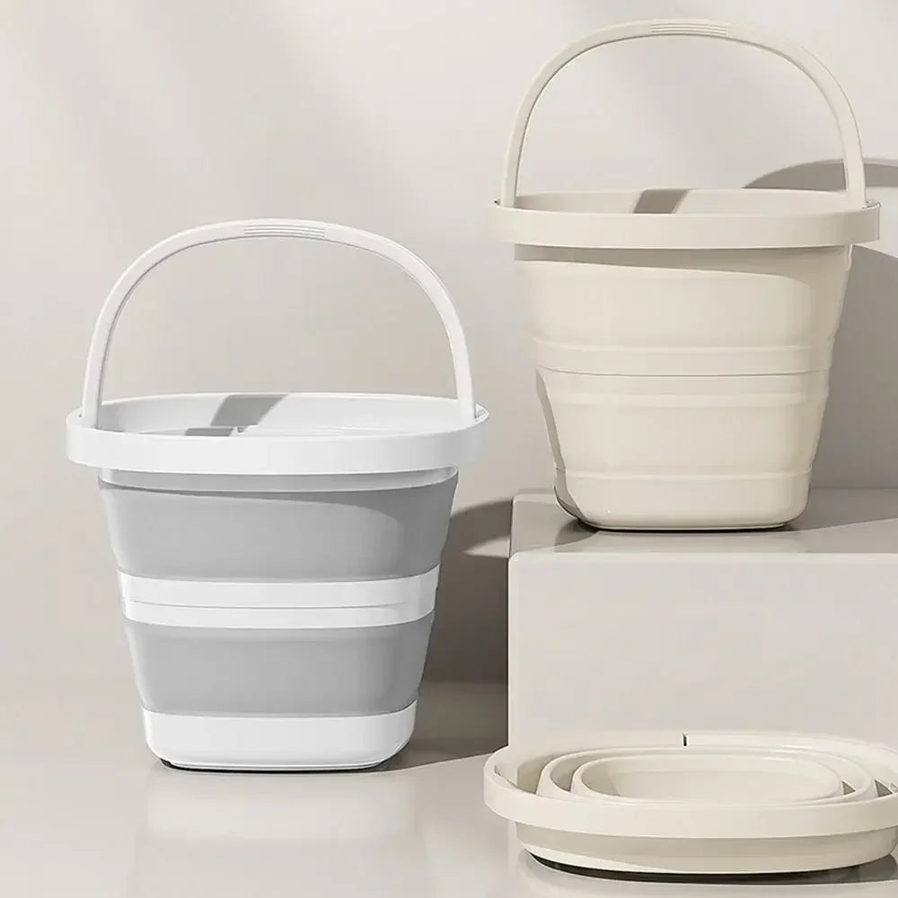 Multifunctional Folding Bucket 5/10L Portable Outdoor Fishing Bucket, Compact Thickened Collapsible Wash Basin