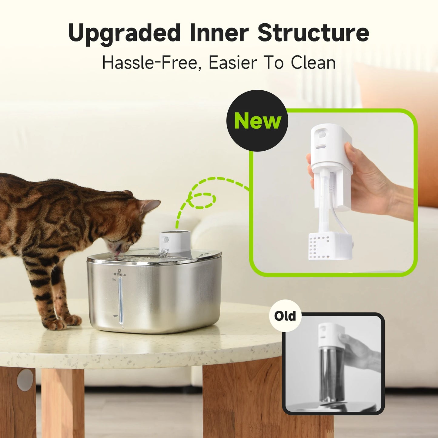 APETDOLA 4L Wireless Cat Water Fountain Auto Sensor Drinking Fountain For Cats/Dog | Water Dispenser