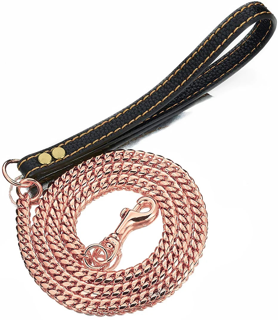 Stainless Chain Large Collar  Dogs Medium | Small Steel Gold  link for  Walking/Training