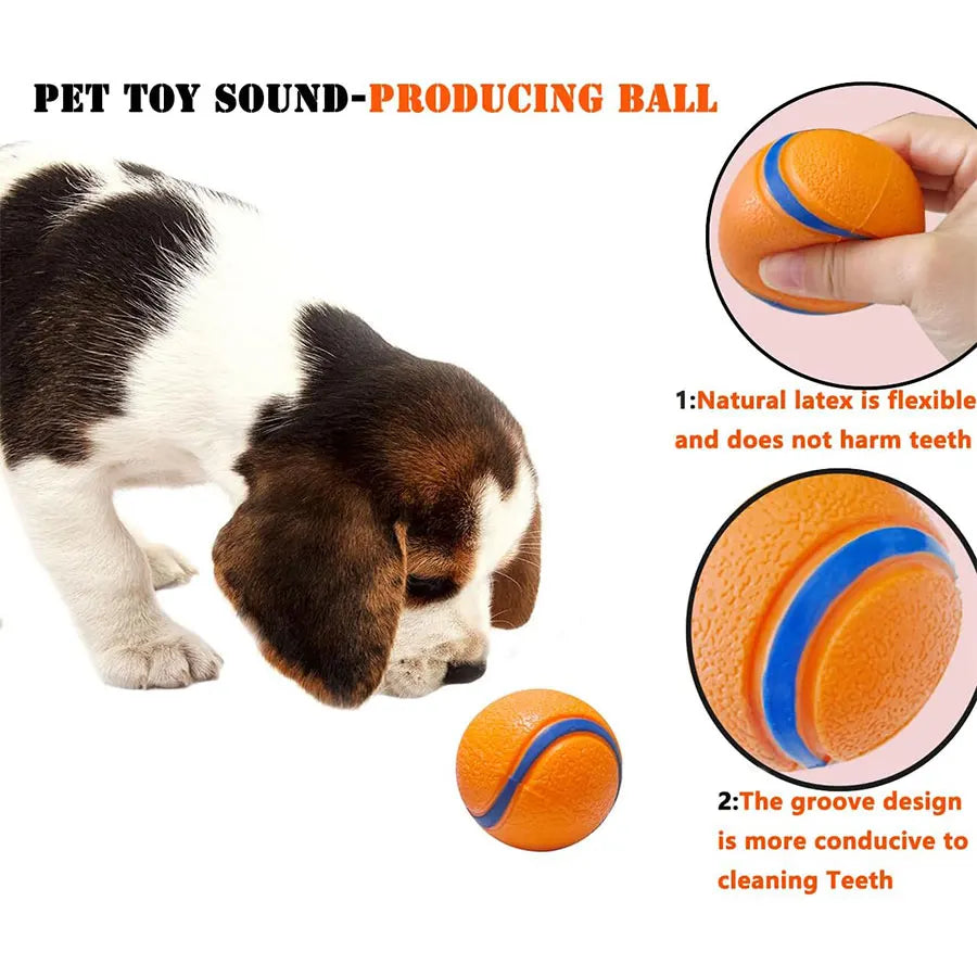 Dog Toy Bouncy Bite Resistant Solid | Rubber Chewing Toy for Outdoor Throwing and Retrieve,Without Battery