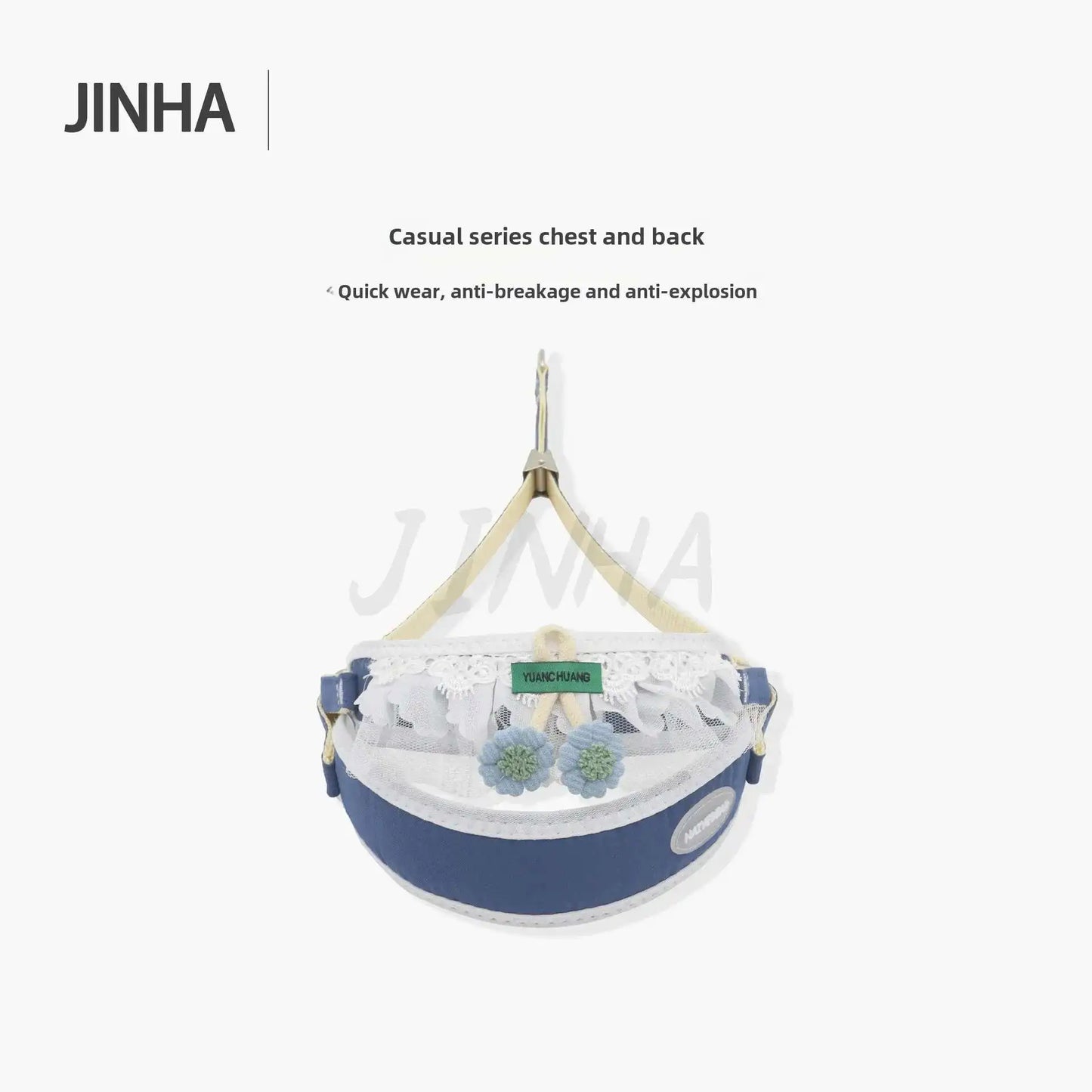 Dog Leash Cherry  Double Chest Back Harness for Small  Dog,  Leash Collar