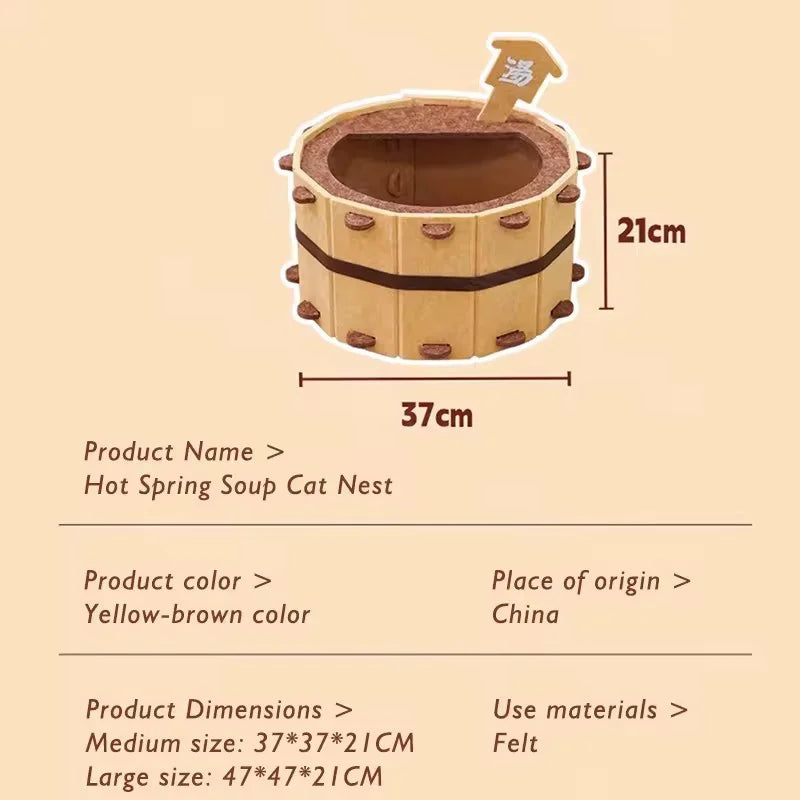 Sturdy Soft Comfortable Pet Nest | Four Seasons Bathtub Cat House | Semi-Enclosed Cat Bed For Claw Sharpening/Sleeping