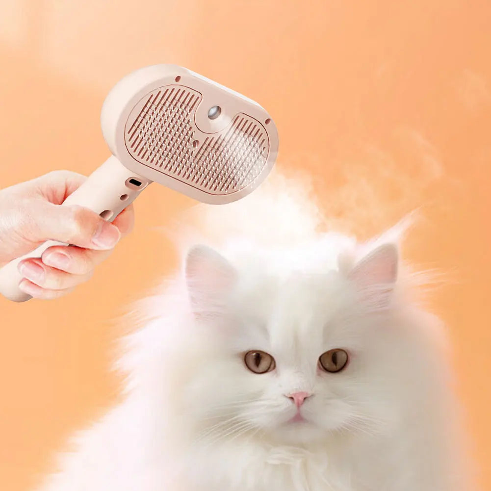 3 in 1 Steam Spray Brush  Hair Removal Comb, Hair Brush  for Shedding & Grooming for Cats Dogs Small Animals