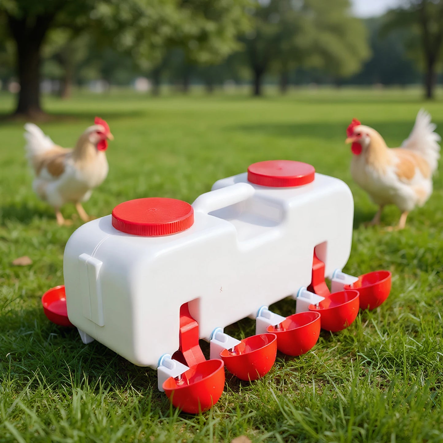 10KG Self Filling Automatic Chicken Water Dispenser with  Drinking Cup for Quail, Duck, Turkey