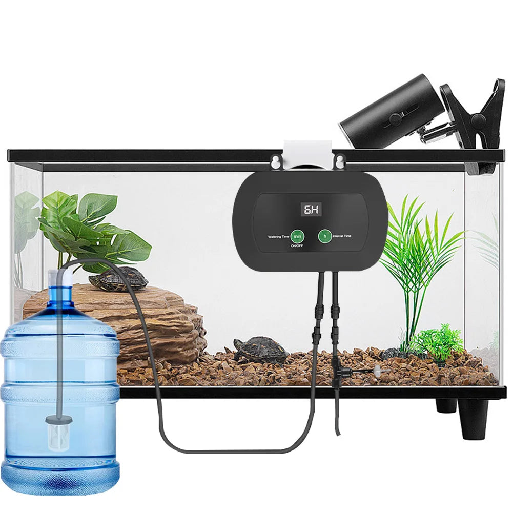 Automatic Reptile Mist Sprinkler & Timer Auto Controller Spray Kit System for Terrariums Amphibian, Lizard, Snake, Frog and Plants