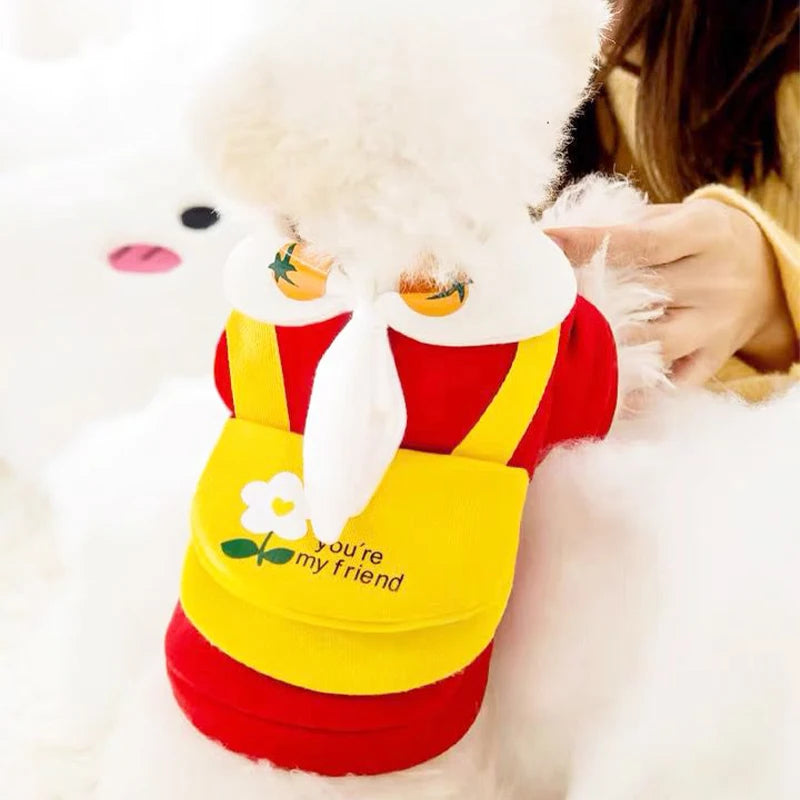 Winter Dog Clothes | Cute Cartoon Dog Warm Hoodie Sweatshirt | Dog Costume Outfits