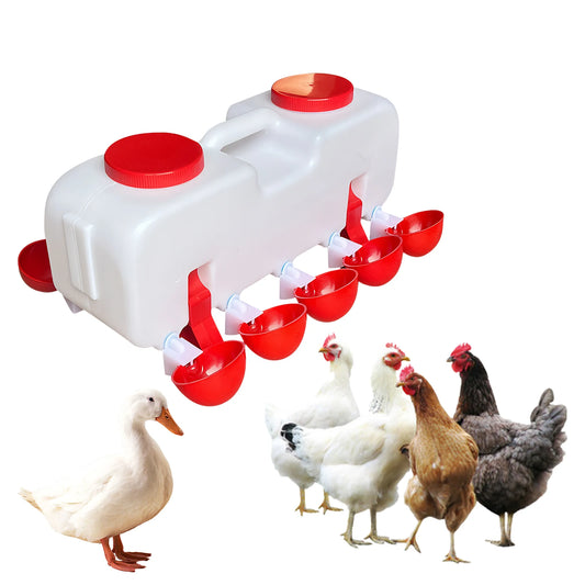 10KG Self Filling Automatic Chicken Water Dispenser with  Drinking Cup for Quail, Duck, Turkey