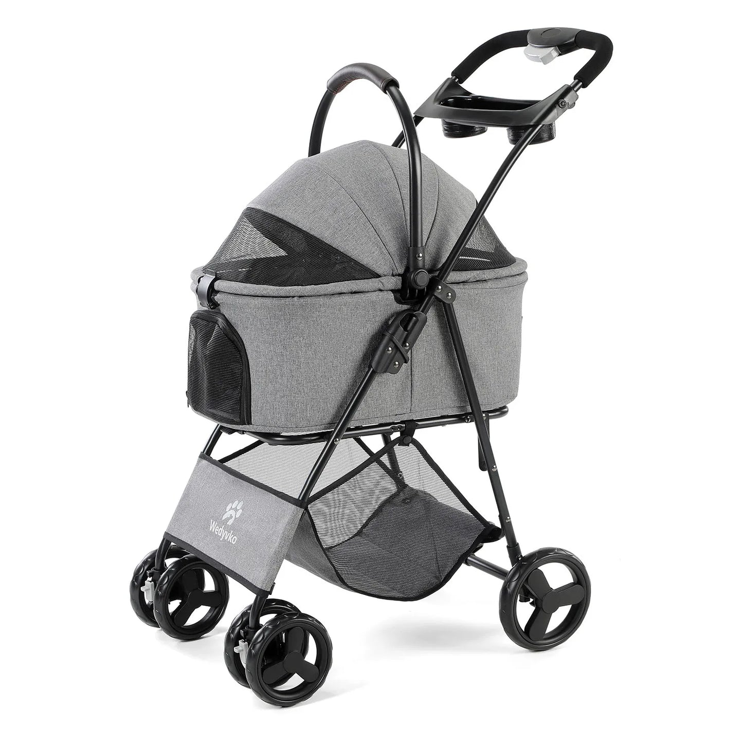 3 in 1 Pet Stroller with Removable Carrier, Folding Stroller for Small/Medium Dogs and Cats, Waterproof, All-Terrain, with Sun Screen
