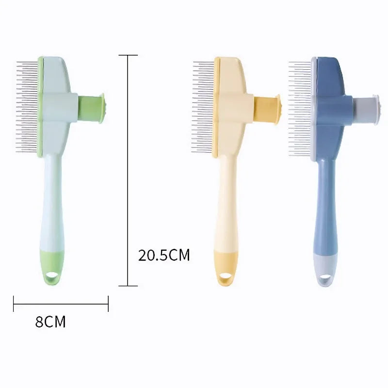 Dog and Cat Comb Hair Remover Self-cleaning, Massage  Brush One Click Combs for  Hair Knot
