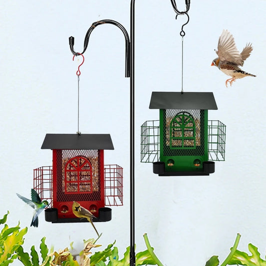 Washable Metal Hanging Bird Feeder | Multi-functional Squirrel Proof House-shaped | Bird Feeder Garden Decorations