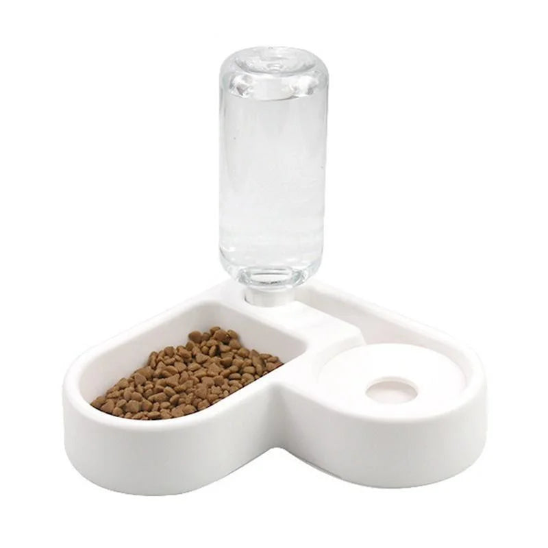 Automatic Pet Feeder & Water Bowl 500ml, Portable Slow Feeder Dish for Cat & Dog