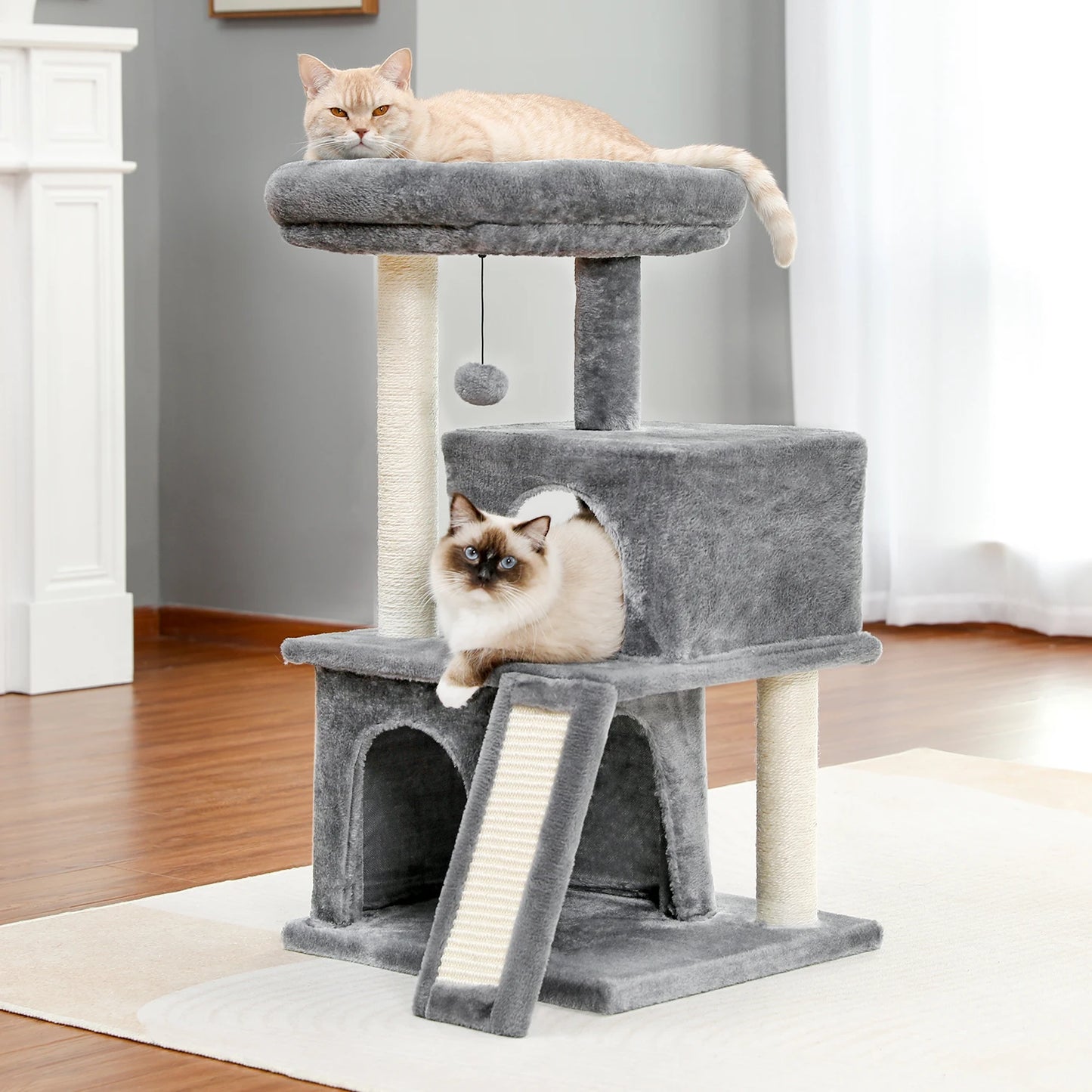 Large Cat Tree for Indoor Cats Multi-Level Tower with Spacious Condos Sisal Scratching Pad House Accessories Cat Toys
