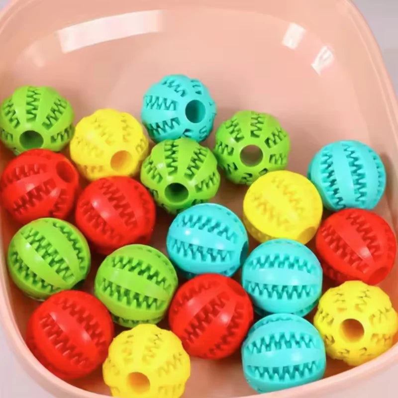 Interactive Rubber Ball | Puppy Chewing Toys | Tooth Cleaning Ball | Treat Feeder Silicone Toy For and Dogs