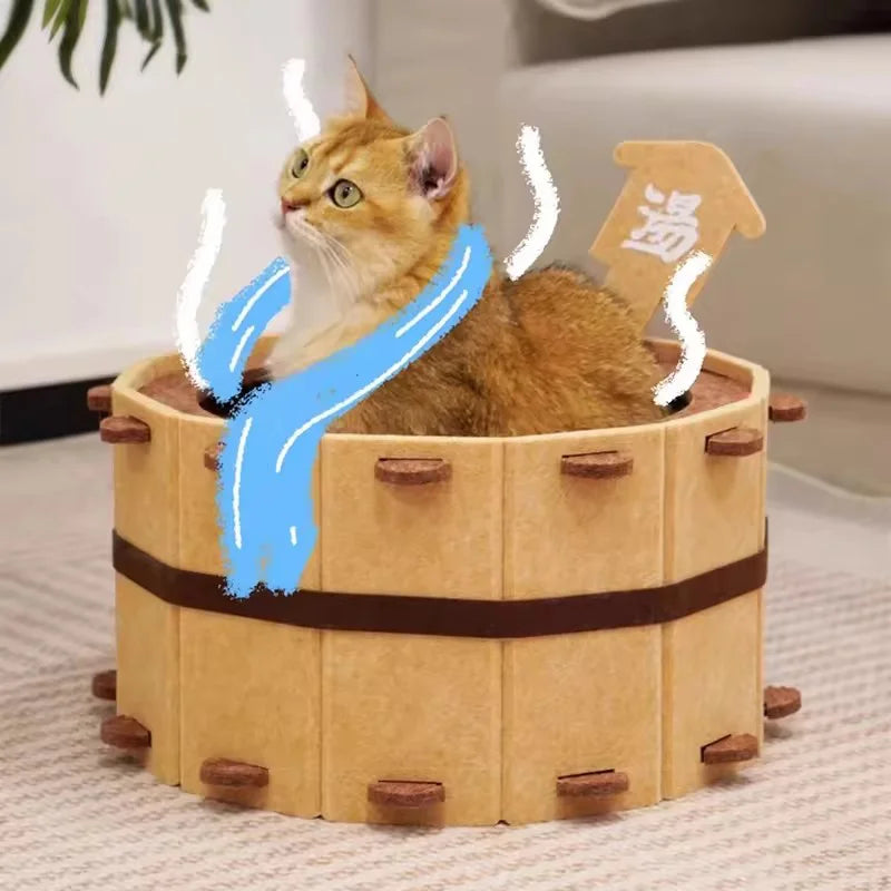 Sturdy Soft Comfortable Pet Nest | Four Seasons Bathtub Cat House | Semi-Enclosed Cat Bed For Claw Sharpening/Sleeping