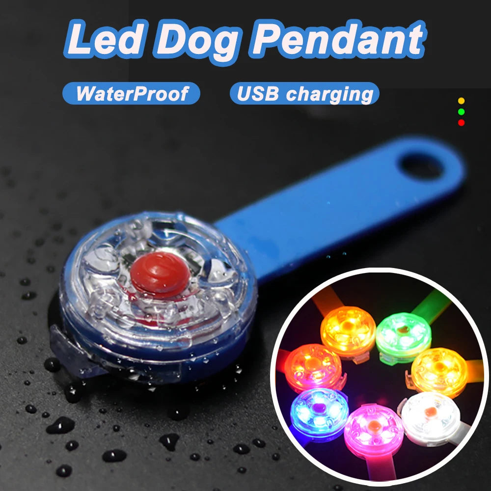 LED Pet Dog/Cat Collar Pendant | Night Safety Cat Luminous Light IPX7 Waterproof Flashing Harness With Light for Dog and Cat
