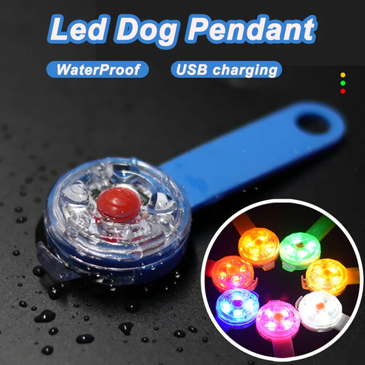 LED Pet Dog/Cat Collar Pendant | Night Safety Cat Luminous Light IPX7 Waterproof Flashing Harness With Light for Dog and Cat