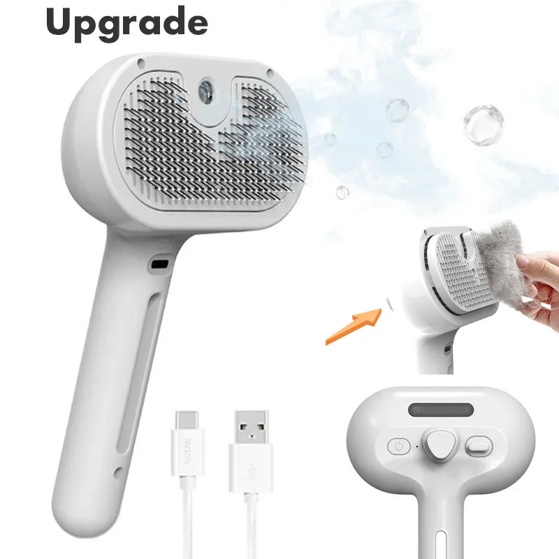 Upgraded Pet Spray Grooming Comb Steamy Floating Hair Removal Cleaning Brush Styling for Dogs & Cats Accessories