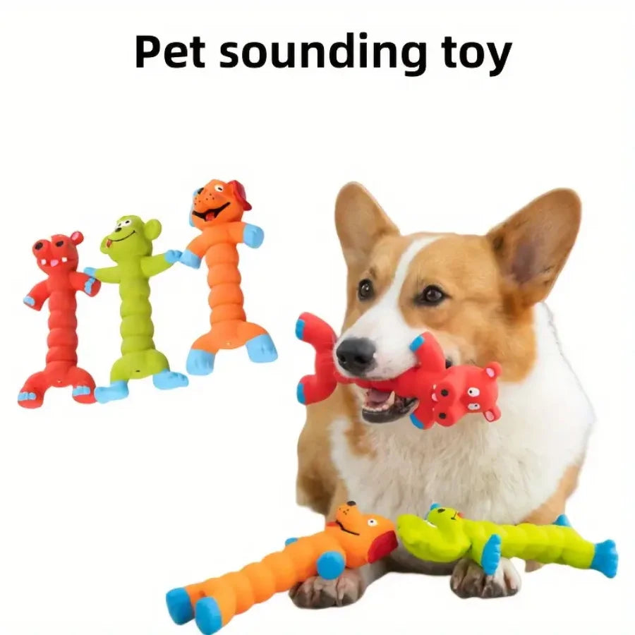 Dog Squeaky Toy | Latex Teeth Cleaning Chew Toy | Self-Play Interactive Durable Chewing Toys