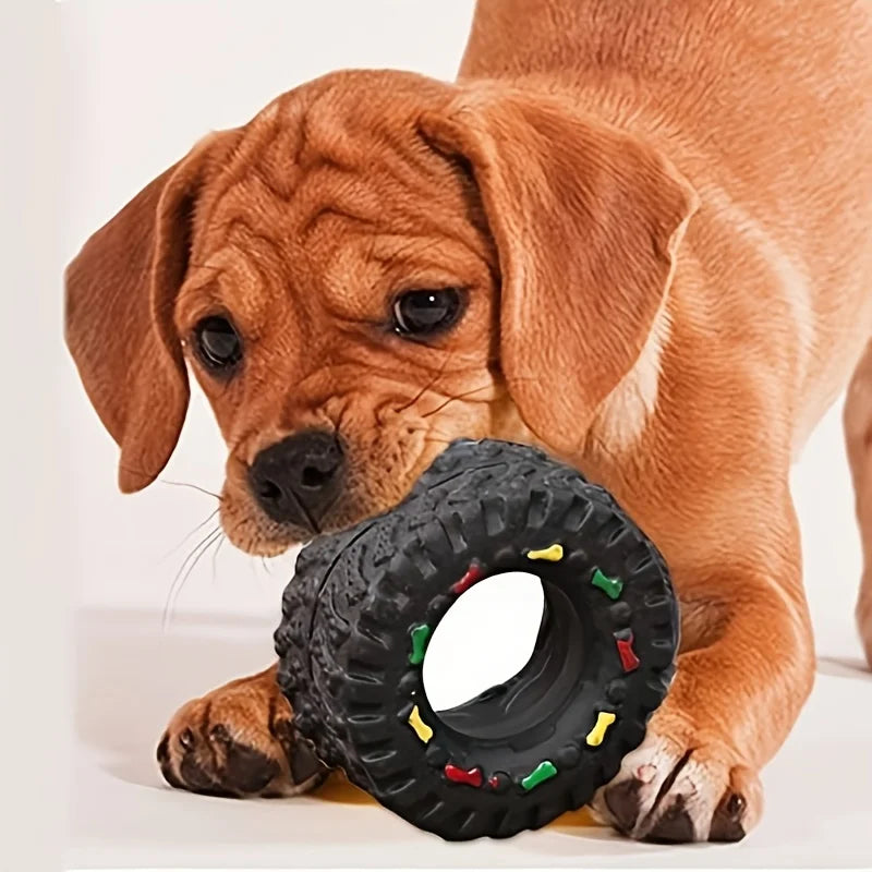 1pc Durable Dog Chew | Wheel Toy Chew-Resistant | Interactive Sound Teeth Training | Suitable for Puppies Small/Medium Dogs
