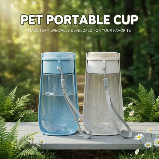 1PC 450ML Foldable Dog Water Dispenser With Feeder Bowl, Portable Leak-Proof.  Durable Compact Travel Water Bottle
