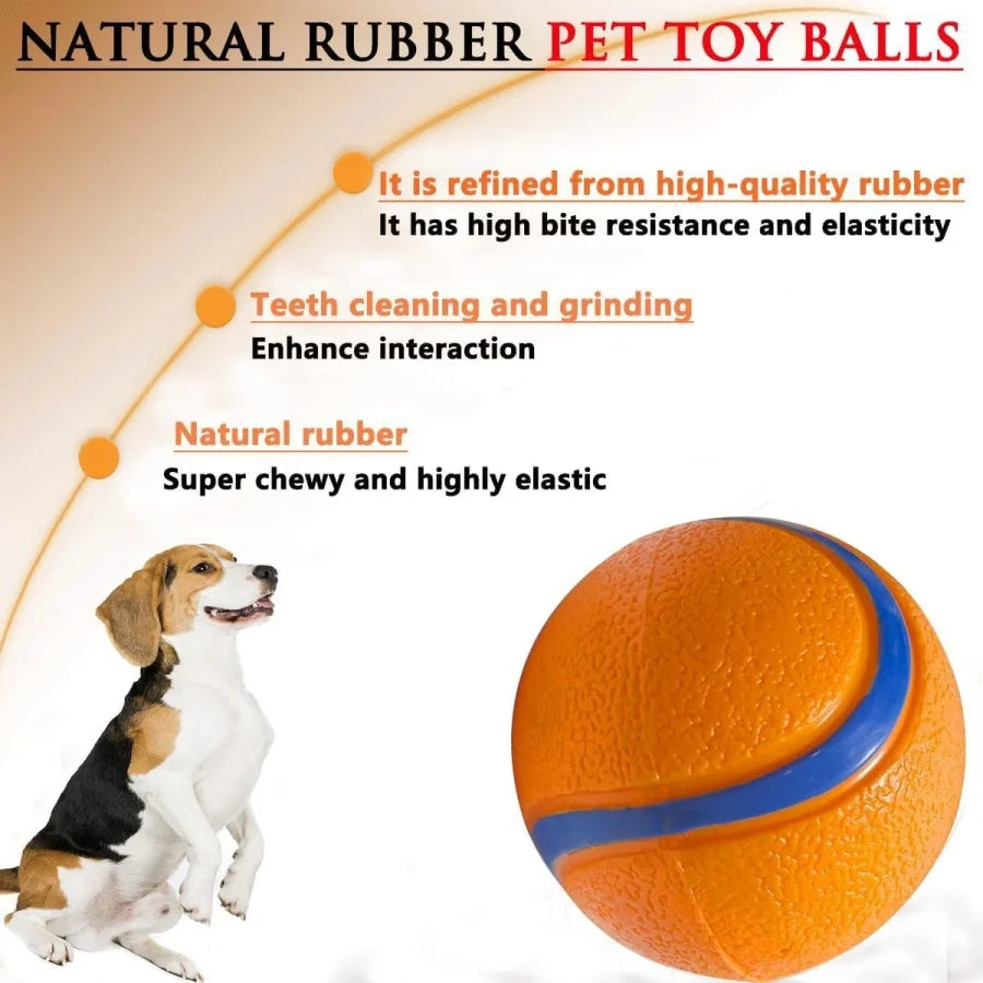 Dog Toy Bouncy Bite Resistant Solid | Rubber Chewing Toy for Outdoor Throwing and Retrieve,Without Battery