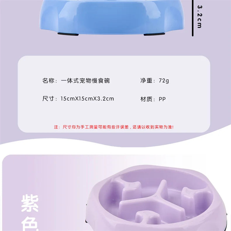 Slow Feeder  Bowl Anti-choking Plastic Dog and Cat Puzzle Food Bowl, For Anxiety Relief