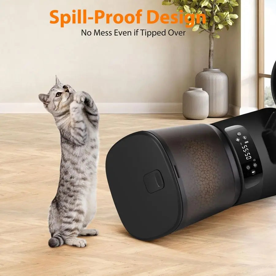 Cat Feeders for Two Cats, 5L 20 Cups Double Automatic Food Dispenser with 2 Stainless Bowls, Timer Setting 20 Portions