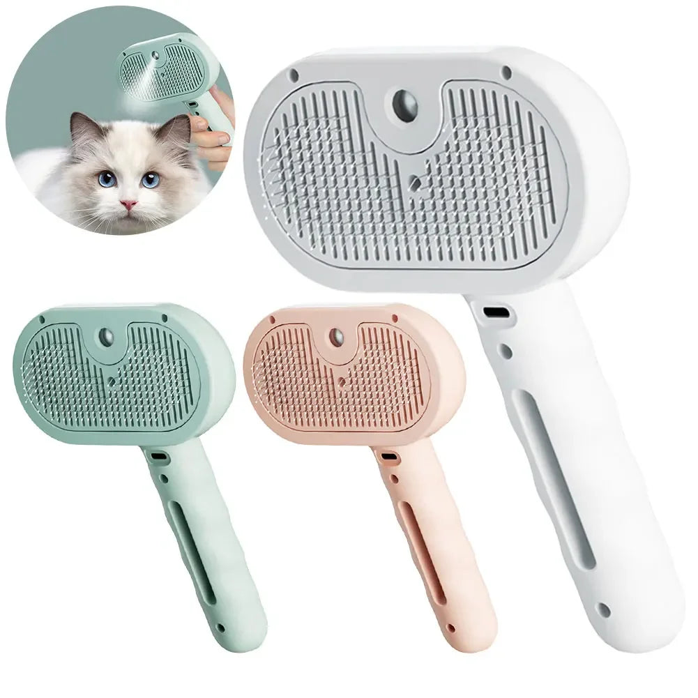 3 in 1 Steam Spray Brush  Hair Removal Comb, Hair Brush  for Shedding & Grooming for Cats Dogs Small Animals