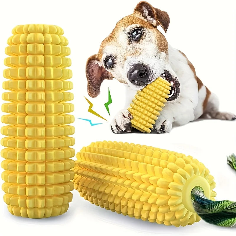 Indestructible Heavy-Duty Rubber Bone Corn Grain Texture for Medium Large Dogs Puppies Powerful Chewers Dental Care